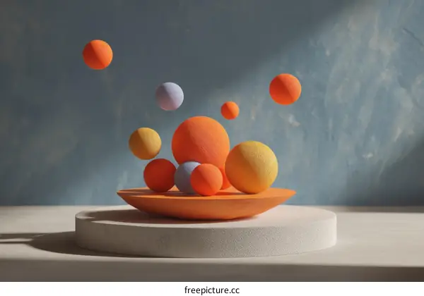 Abstract Colorful Geometric Sphere Composition