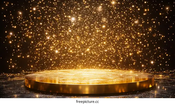 Golden Glitter Stage Background for Product Display
