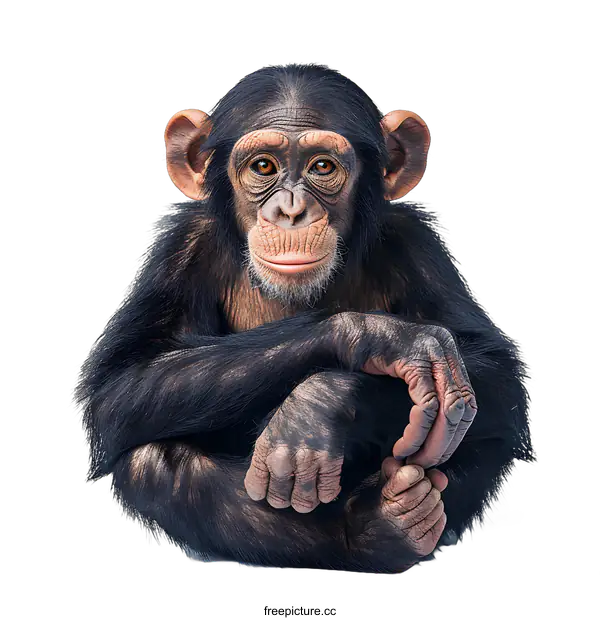 [Transparent Background PNG]Portrait of a Young Chimpanzee