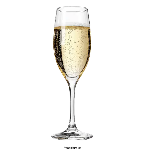 [Transparent Background PNG]Champagne Glass with Sparkling Wine