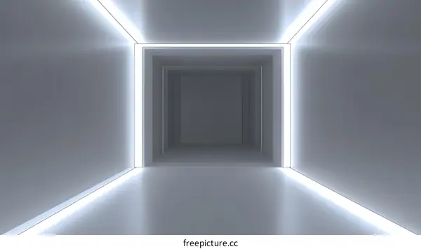 White Room with White Neon Lights