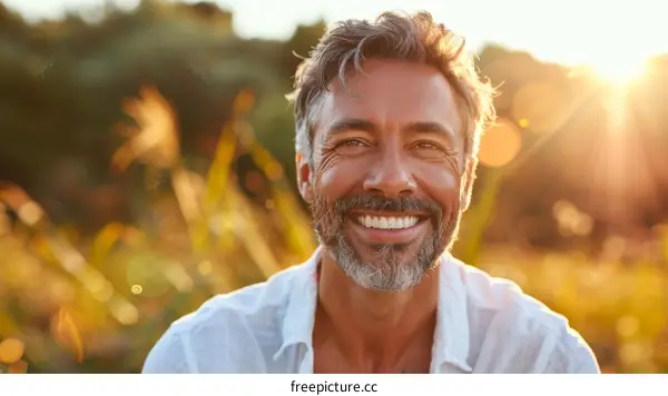 Smiling Man Outdoors in Natural Light