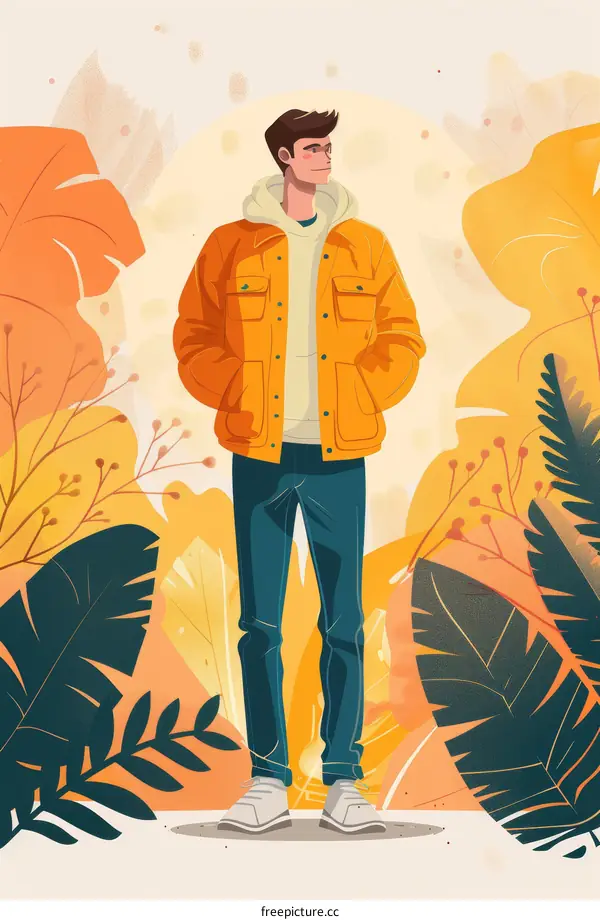 A man standing in a field of flowers