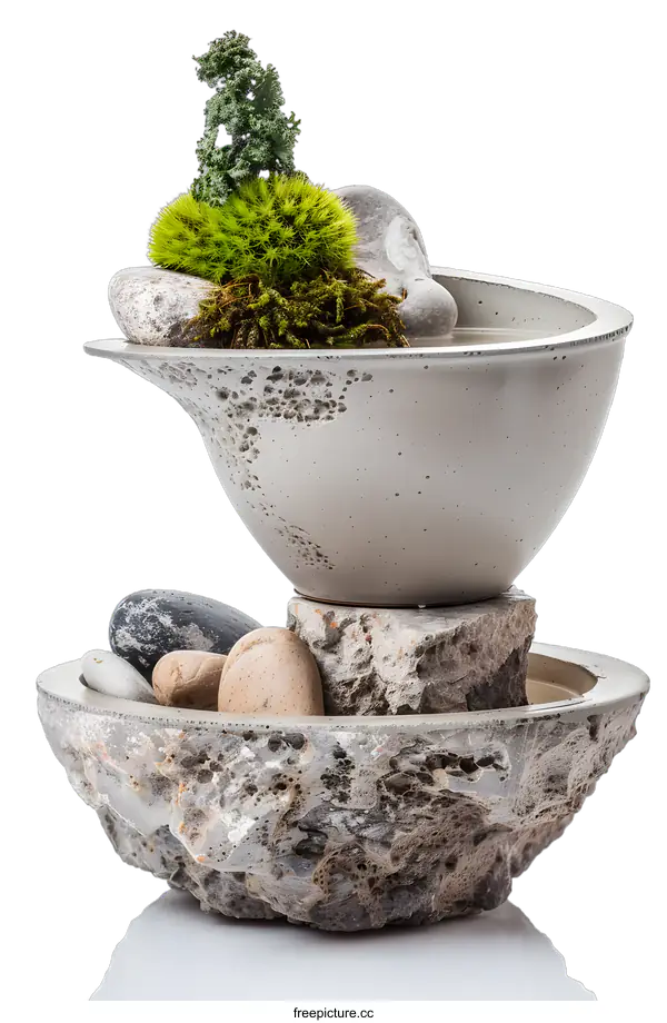 [Transparent Background PNG]Decorative Indoor Fountain with a Modern Design