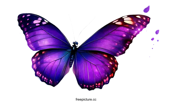 [Transparent Background PNG]Beautiful Purple Butterfly Illustration