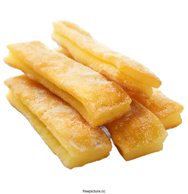 [Transparent Background PNG]Golden fried pastry sticks coated in sugar