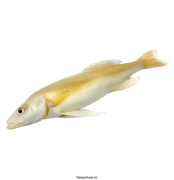 [Transparent Background PNG]A realistic 3D rendering of a white fish