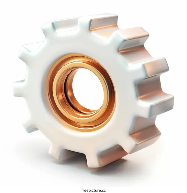 Metallic Gear 3D Illustration