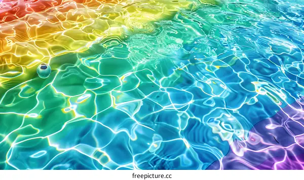 Rainbow Water Texture Swimming Pool Ripples