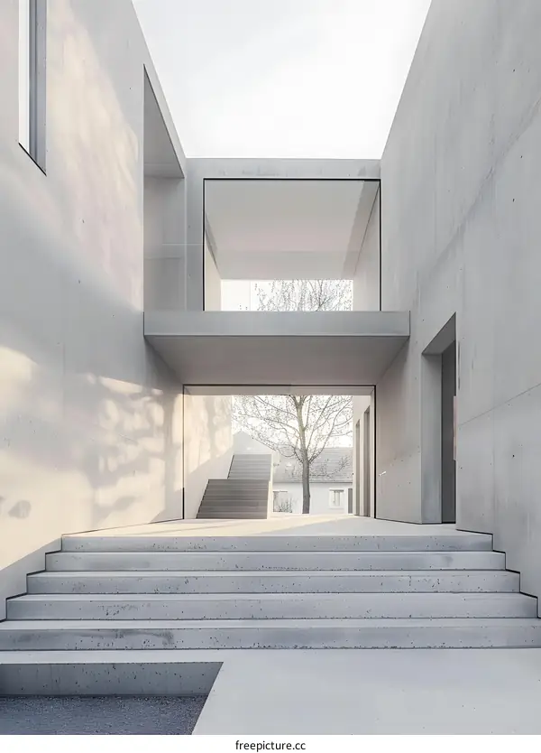 Concrete Stairs and Minimalist Architecture