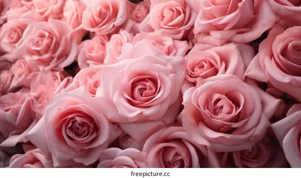 A beautiful bouquet of pink roses