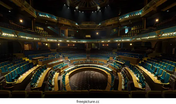 Empty Theater Seats in a Historic Building