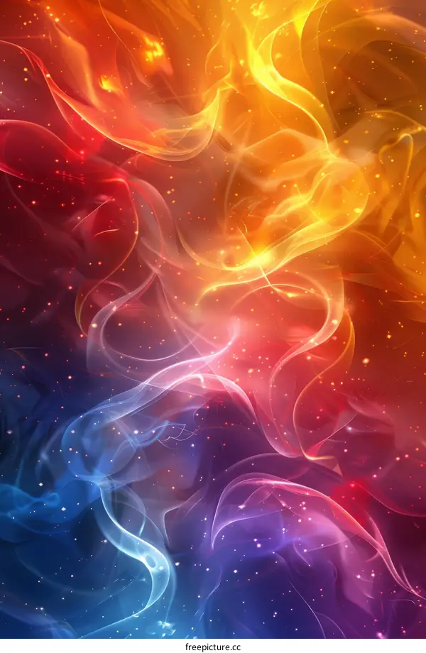 Abstract Colorful Energy Flowing Art