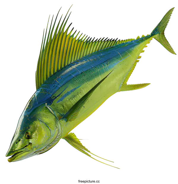 [Transparent Background PNG]A 3D rendering of a mahi-mahi