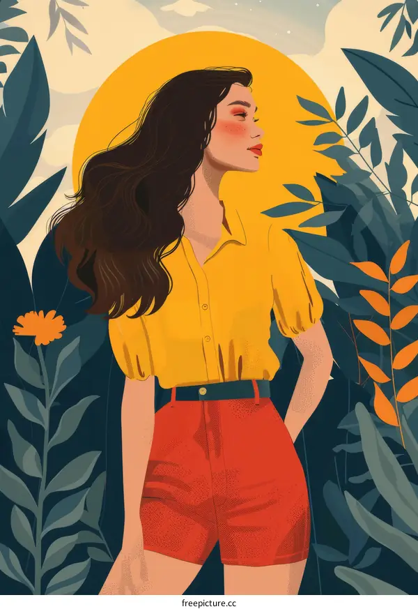 A woman standing in a garden