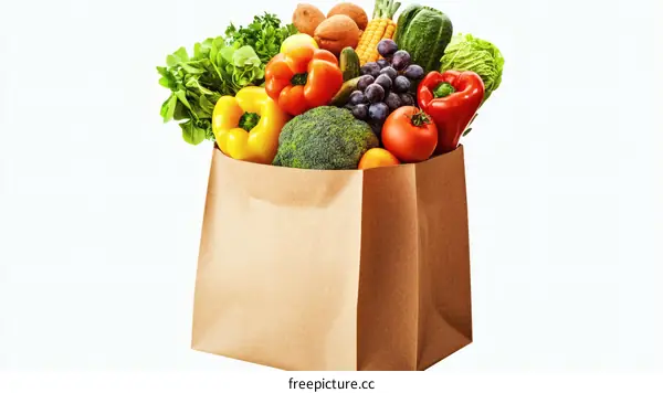 Fresh Produce in Brown Paper Bag