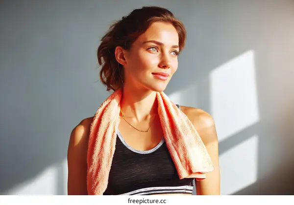 Young woman resting after workout