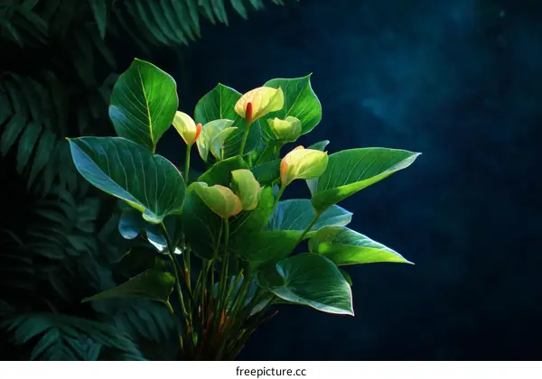 Tropical Anthurium Plant in Vivid Light