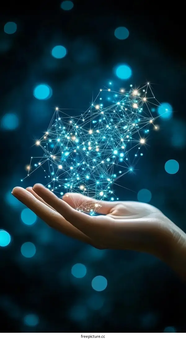 Digital Network in Hand Illustration