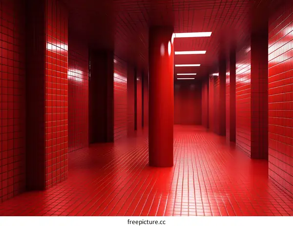 Red Tile Corridor Interior Design