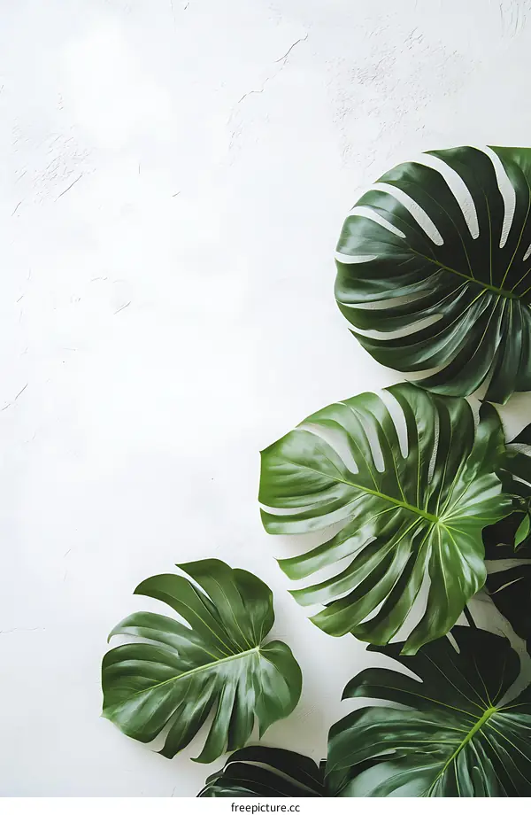 Tropical Leaves on White Background