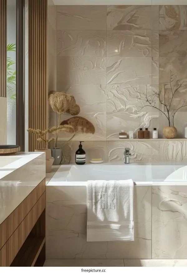 Modern Beige Bathroom Interior Design