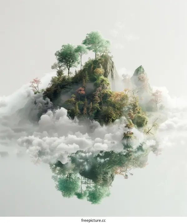 Celestial Island in the Clouds