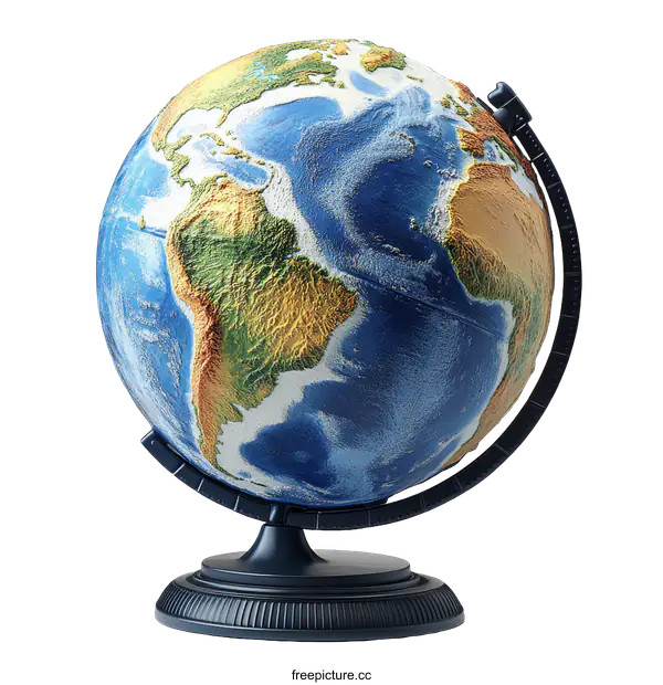 [Transparent Background PNG]Detailed World Globe on a Stand