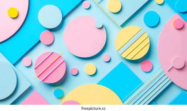 Abstract Geometric Shapes in Pastel Colors
