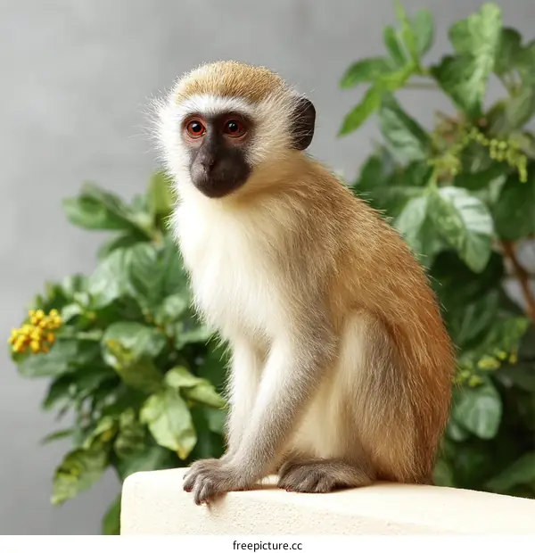 Adorable Baby Monkey Portrait in Nature