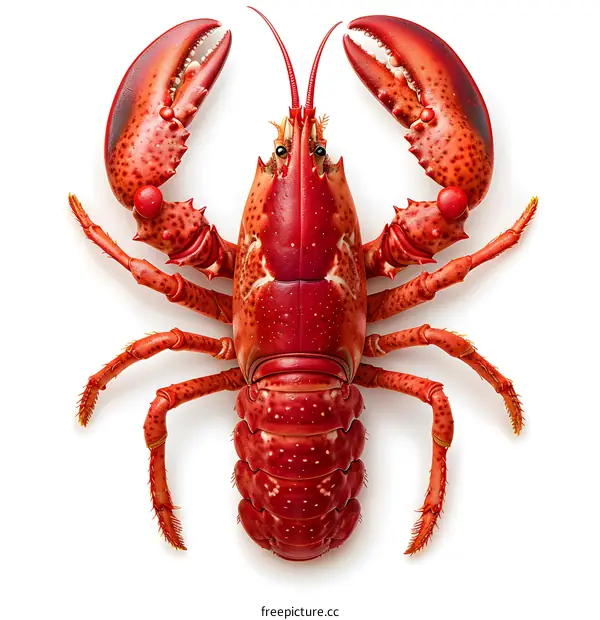 Red lobster on white background