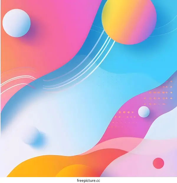 Abstract Colorful Background with Gradient Colors and 3D Shapes
