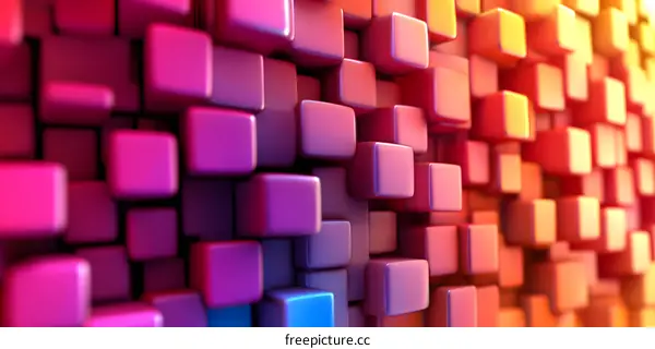 Abstract 3D Background of Colorful Cubes