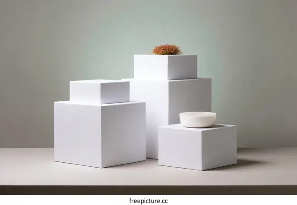 Minimalist White Display Stands for Product Presentation