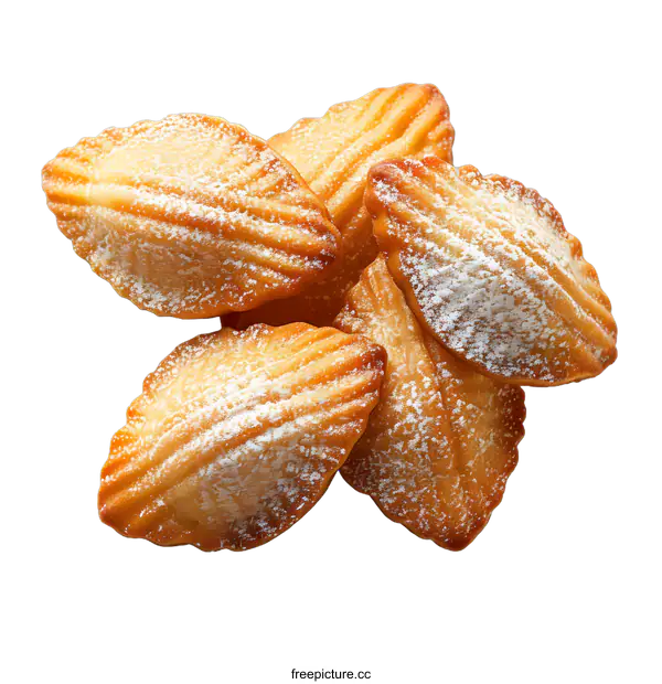 [Transparent Background PNG]Shortbread cookies with powdered sugar isolated on white background
