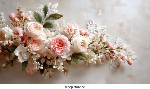Beautiful Floral Arrangement with Lace