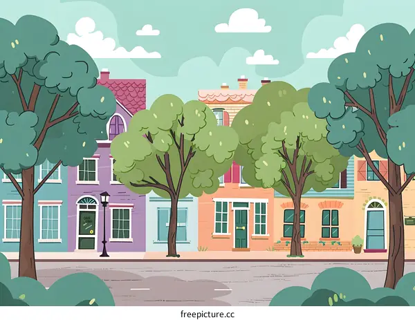 Colorful Houses Illustration