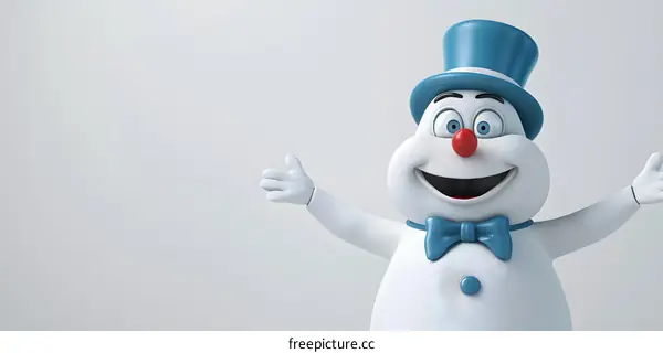 Smiling Snowman with Open Arms