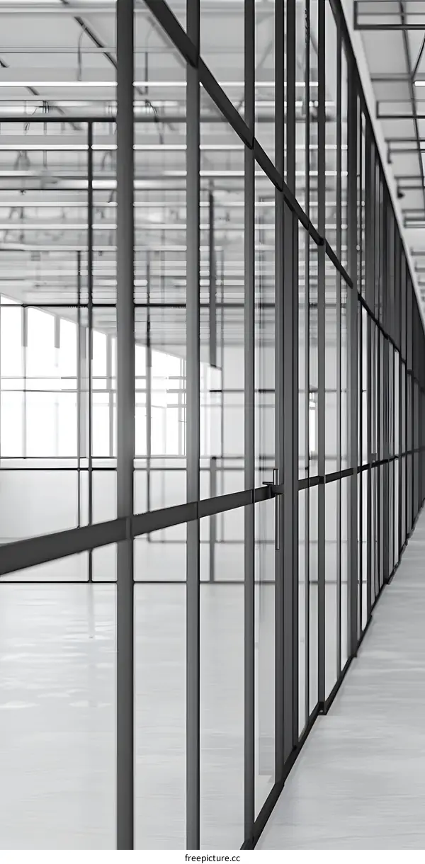 Modern Office Interior with Glass Walls