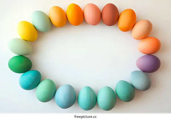 Colorful Easter Eggs in a Circular Arrangement
