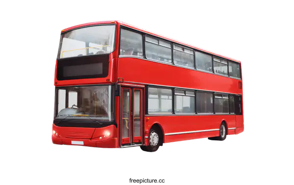 [Transparent Background PNG]Red Double Decker London Bus Isolated on White Background