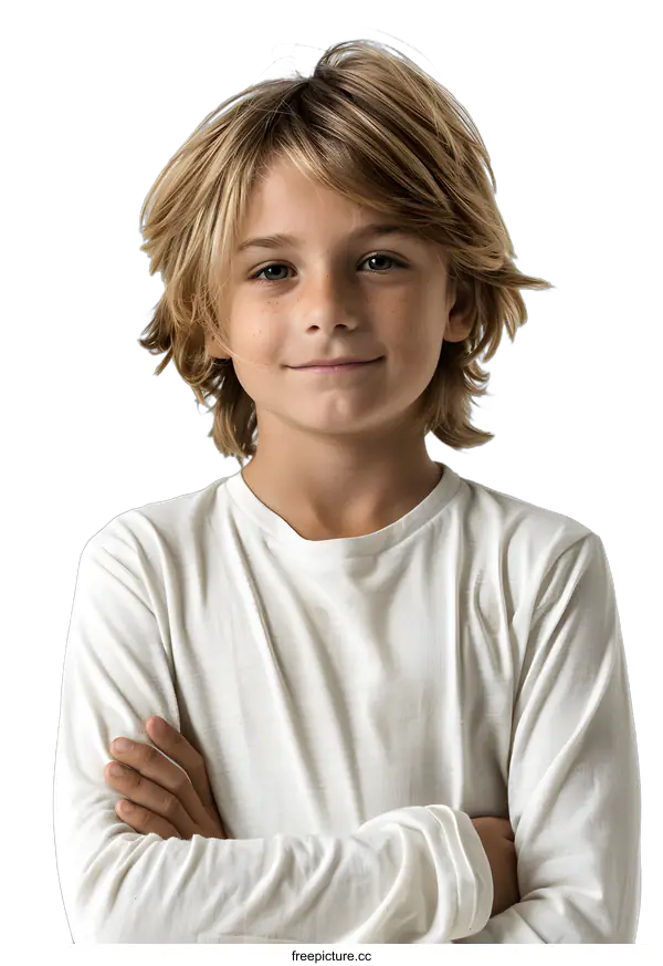 [Transparent Background PNG]Portrait of a boy with freckles and blond hair