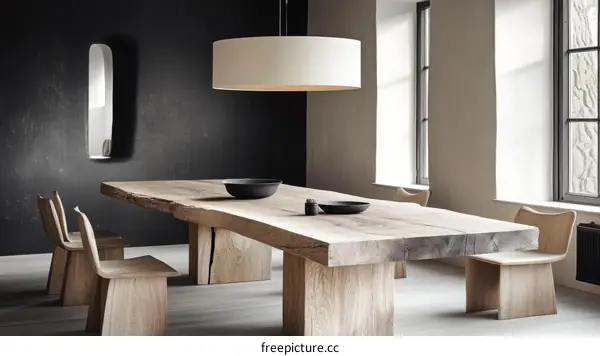 Modern Minimalist Wooden Dining Table