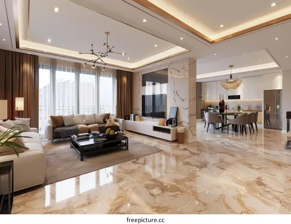 Modern minimalist living room renderings