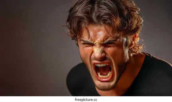 Close-up Portrait of an Angry Man