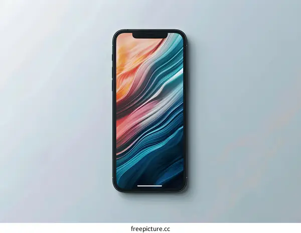 Abstract Phone Mockup with Colorful Swirls
