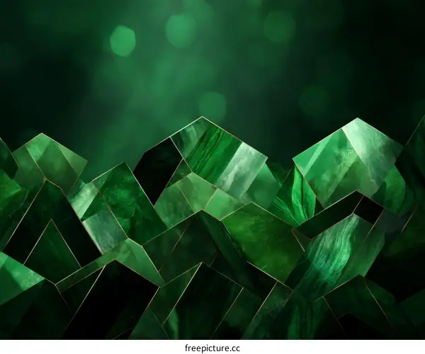 Emerald Green Geometric Abstract Background