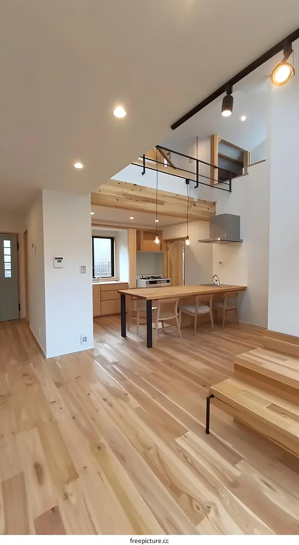 Modern Open Floor Plan Kitchen and Living Room Interior Design