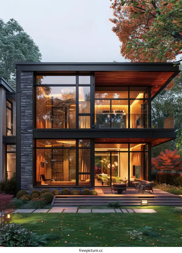 A Stunning 2-Story Modern House with a Beautiful Exterior