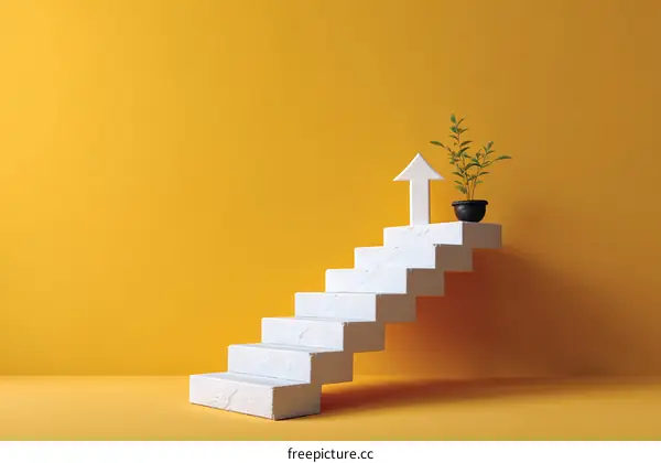 Upward Growth Steps Illustration